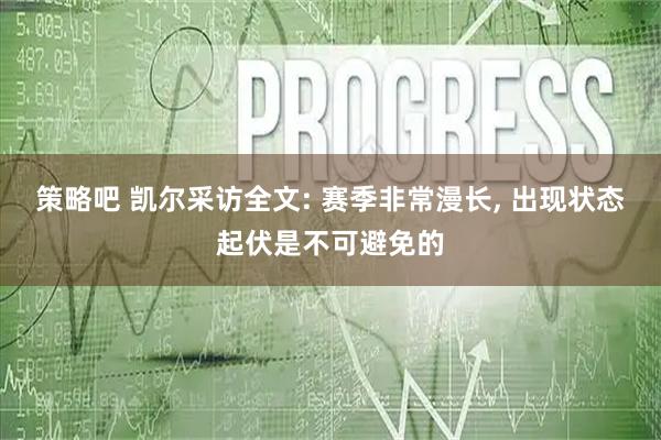 策略吧 凯尔采访全文: 赛季非常漫长, 出现状态起伏是不可避免的